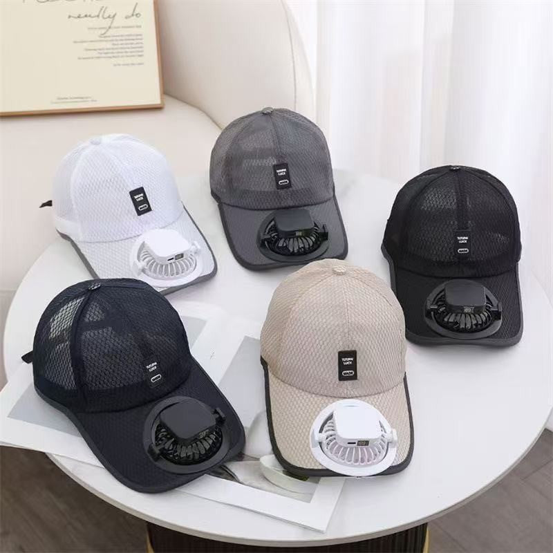 Solarbetriebenes Fan-Cap mit integriertem Ventilator und atmungsaktivem Mesh Brehn
