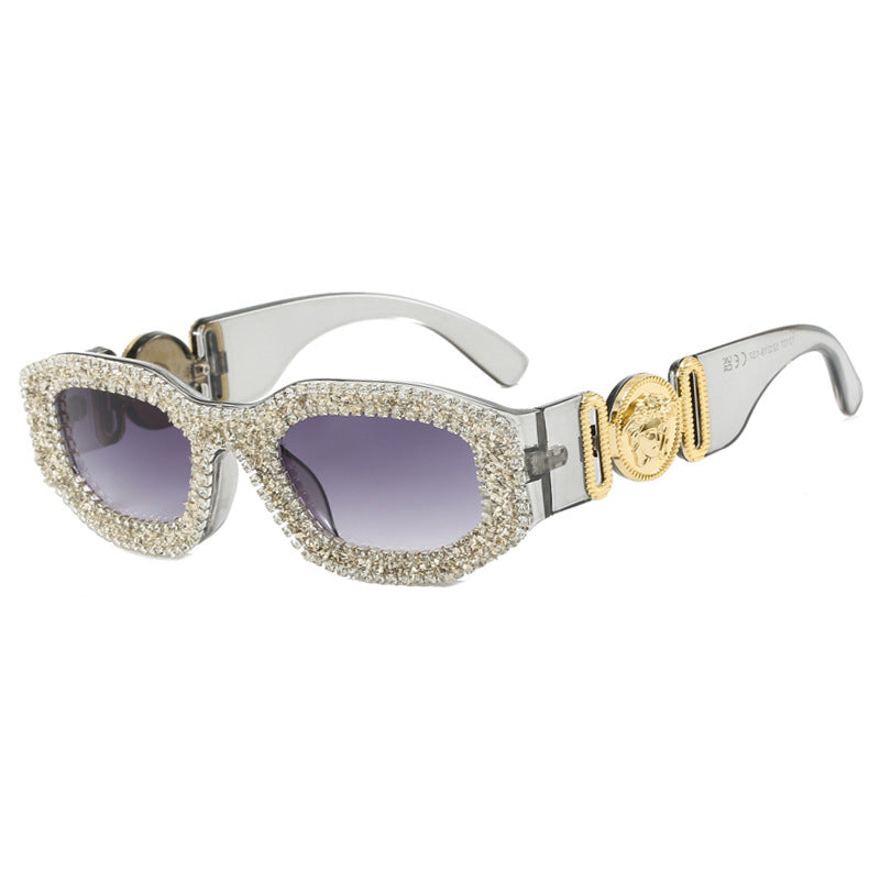 Damen extravagant gestaltete Sonnenbrille mit strassbesetztem Rahmen Brehn