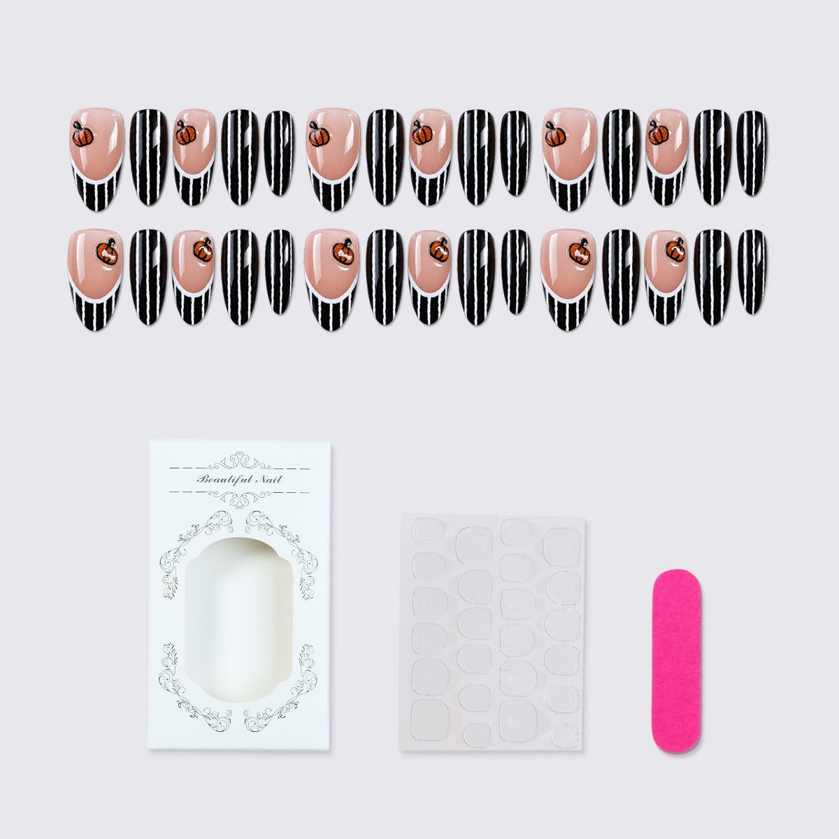 Kunstnagelset mit eleganten Zebra-Designs und kreativen Akzenten Brehn