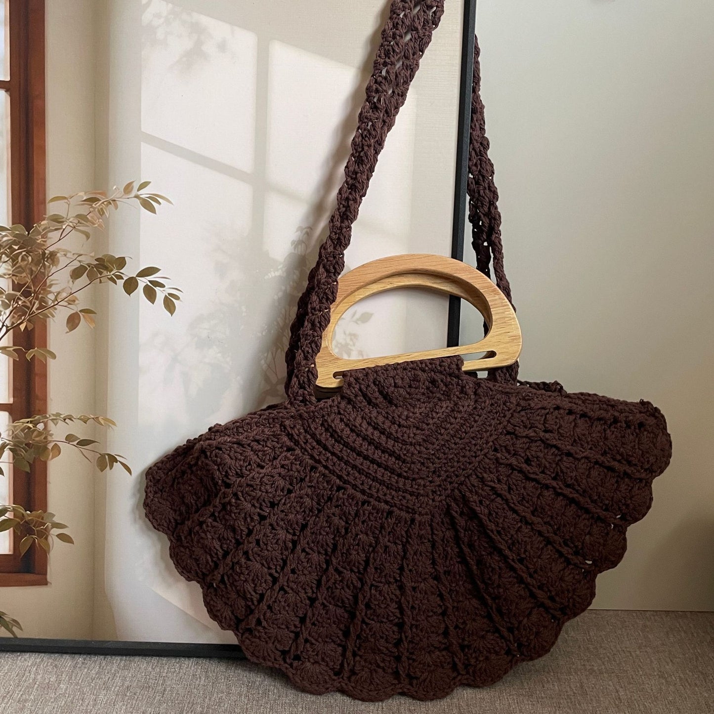 Handgeknüpfte Schultertasche Aus Baumwolle Brehn