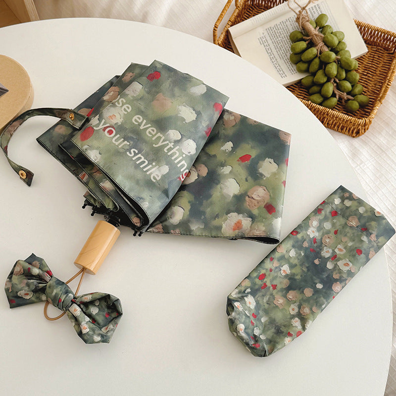 Damen Faltbarer Regenschirm mit floralem Design Brehn