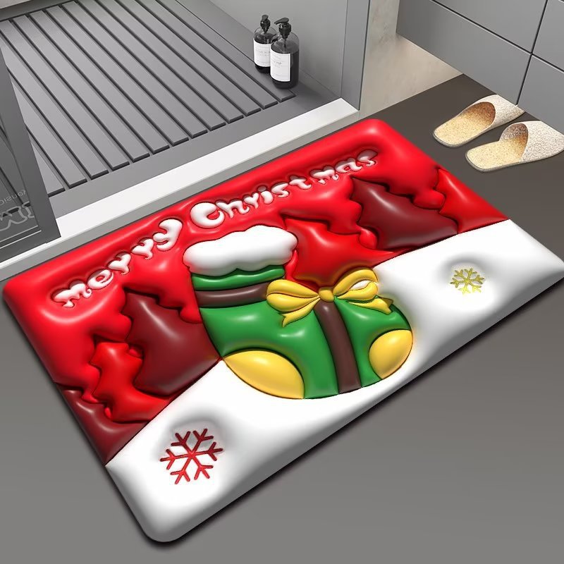 Weihnachtlich gestaltete Fußmatte Brehn