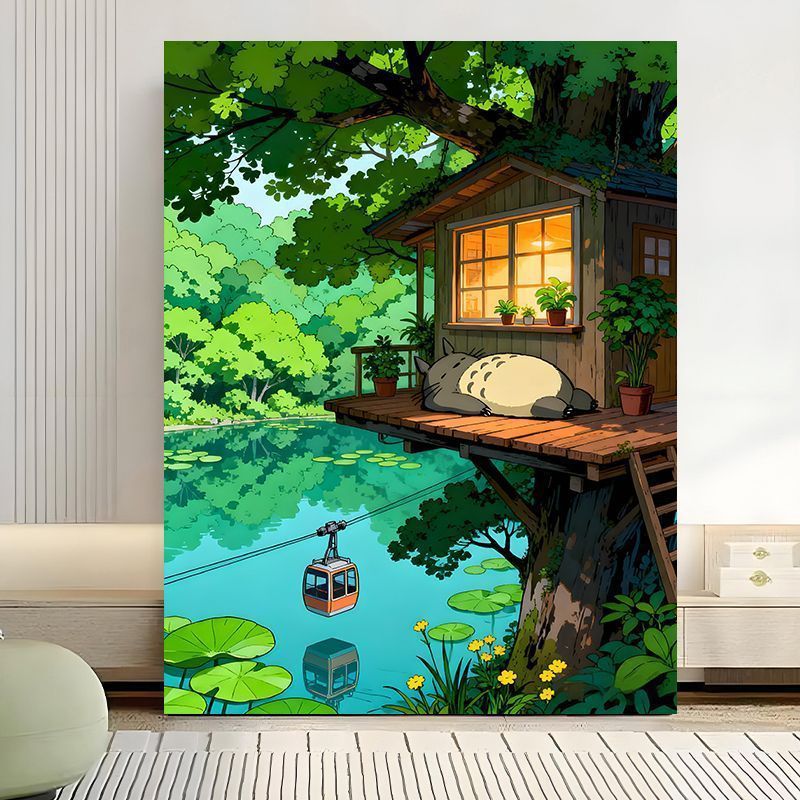 Verzauberte Waldszene Leinwand Kunstdruck Brehn