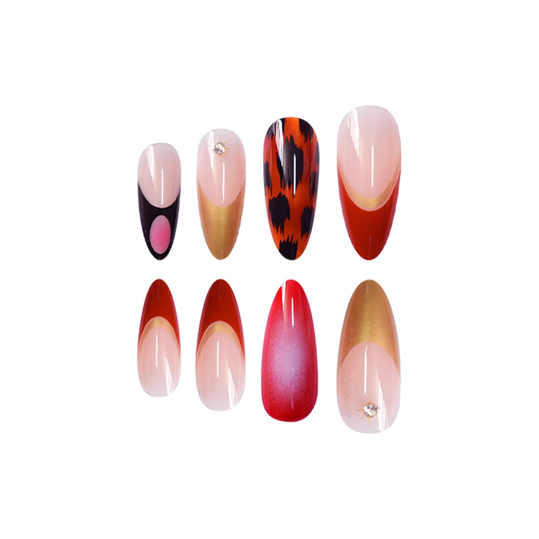 Künstlerische Stiletto Press-On-Nageldesigns Brehn