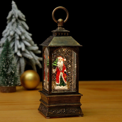 Nostalgische Weihnachtslaterne mit beweglicher Szene Brehn