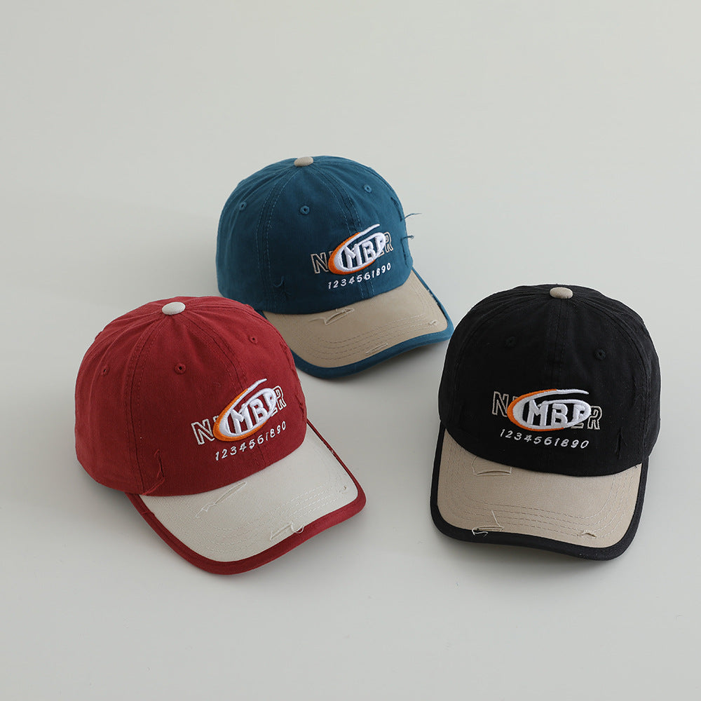 Herren Distressed Baumwolle Logo Baseballcap Brehn