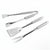Edelstahl Grillbesteck Set mit Langstieligen Wendespachtel Gabel Zange und Schaber Brehn