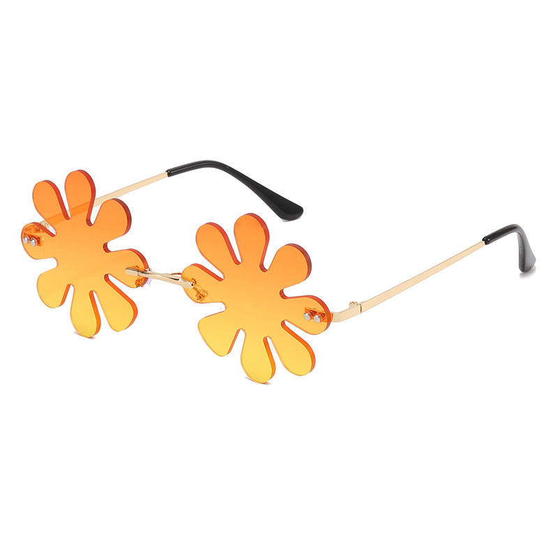 Damen Verspielte Blumen-Sonnenbrille mit stilvollem Metallrahmen Brehn