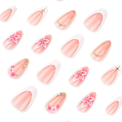 Kunstvolle Nagelverlängerungen mit floralen Akzenten Brehn