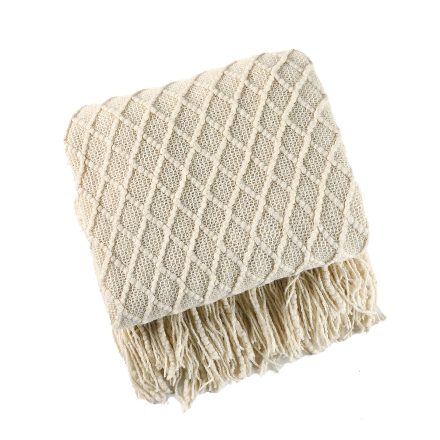 Kabelflecht-Fringe-Wurfdecke Brehn