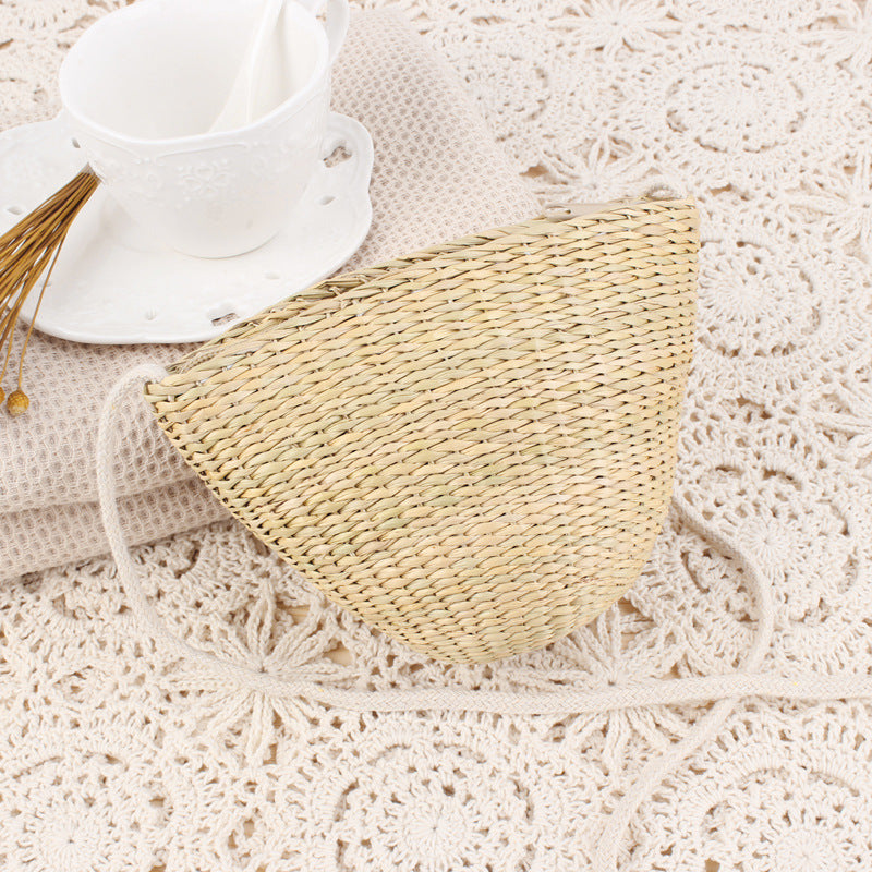 Runder Basttasche mit Verstellbarem Tragegurt Brehn