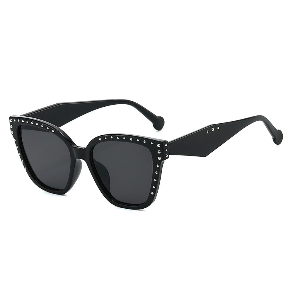 Überdimensionale Fashion Cat-Eye-Sonnenbrille mit Strassdetails Brehn