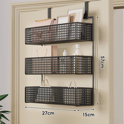 Über-Tür hängender doppelter belüfteter Mesh-Speicherkorb-Organizer mit Haken
