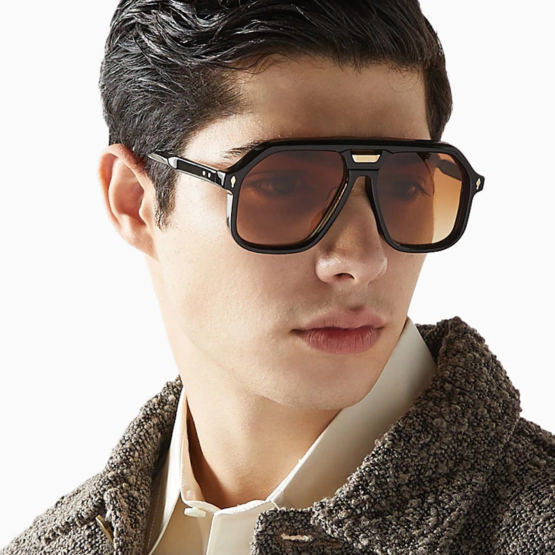 Damen oversized Sonnenbrille mit polygonalem Rahmen und UV-Schutz Brehn