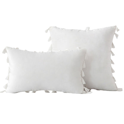 Velvet Quaste-Trim Quadrat und Lenden Dekokissen Set