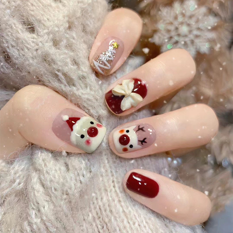 Festliches Winter-Themen Press-On Nagel Set Brehn