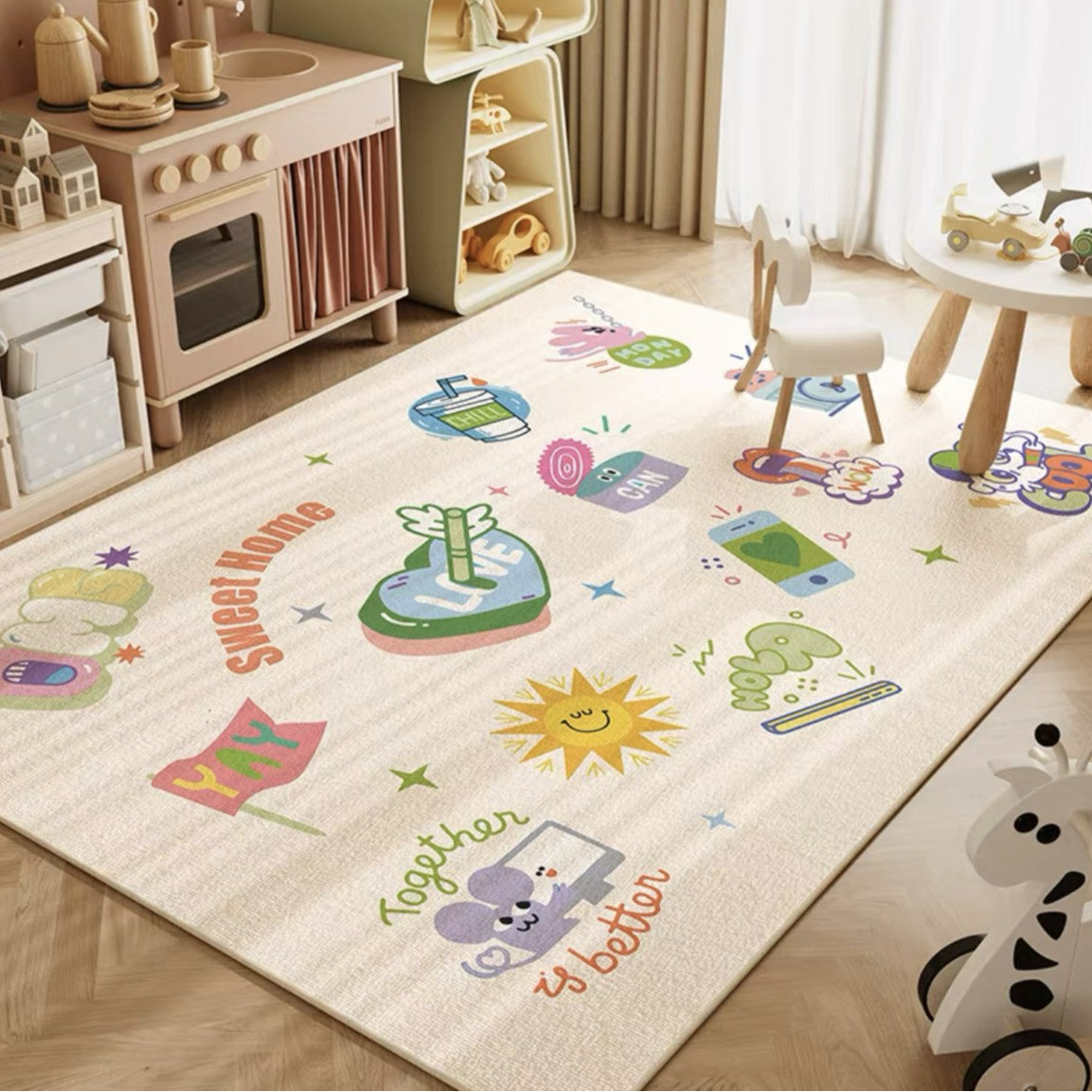Kinderspielteppich mit Katzenmotiv Brehn