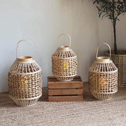 Handgefertigte Rattan-Laterne Brehn
