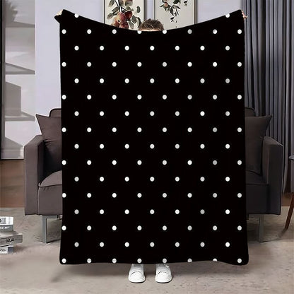 Gemütliche Pünktchen Fleece Wurfdecke