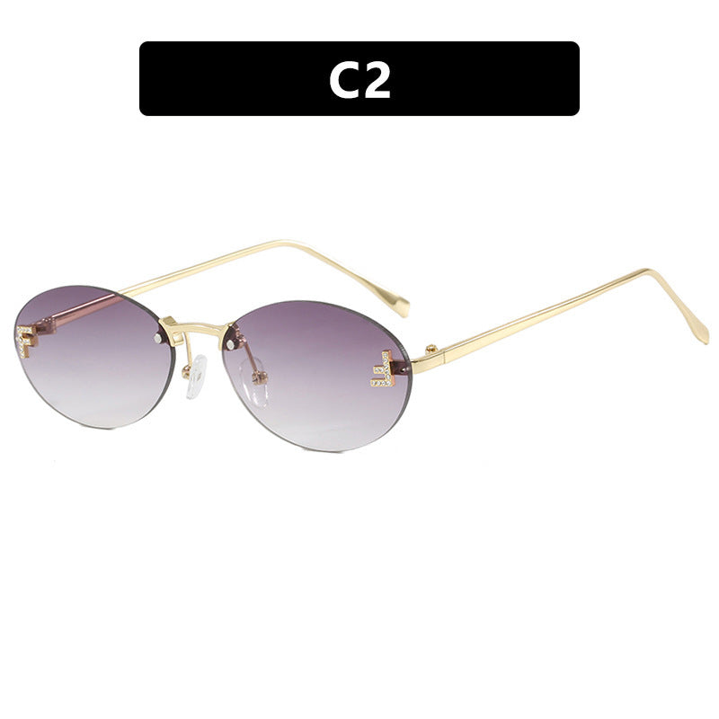 Damen modische Sonnenbrille mit eleganten, runden Gläsern und filigranem Metallrahmen Brehn