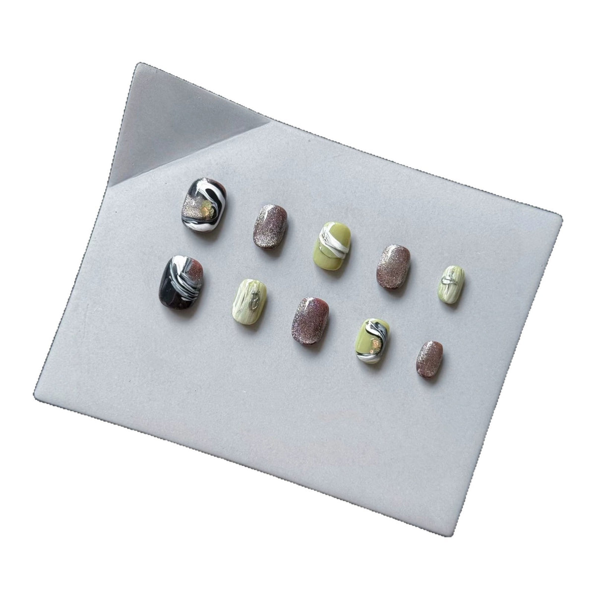 Abstraktes Marmor Press-On Nagelset