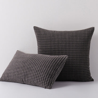 Plüsch Waffelraster Chenille Sofa Akzent Kissen Duo mit abnehmbaren Reißverschlussbezügen