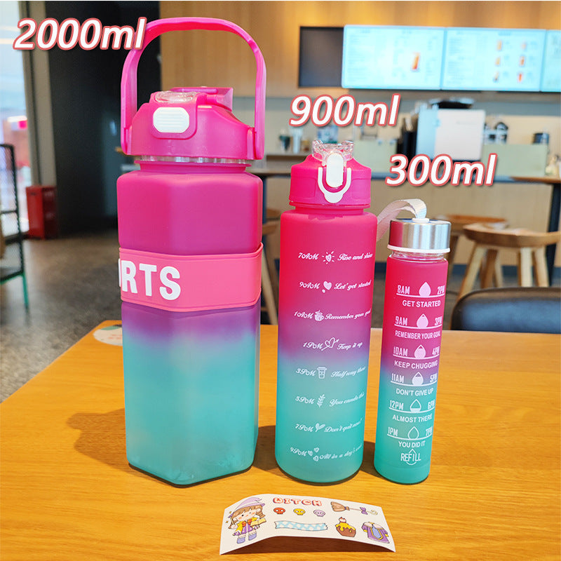 Damen Sport-Wasserflasche mit motivierenden Skalen Brehn