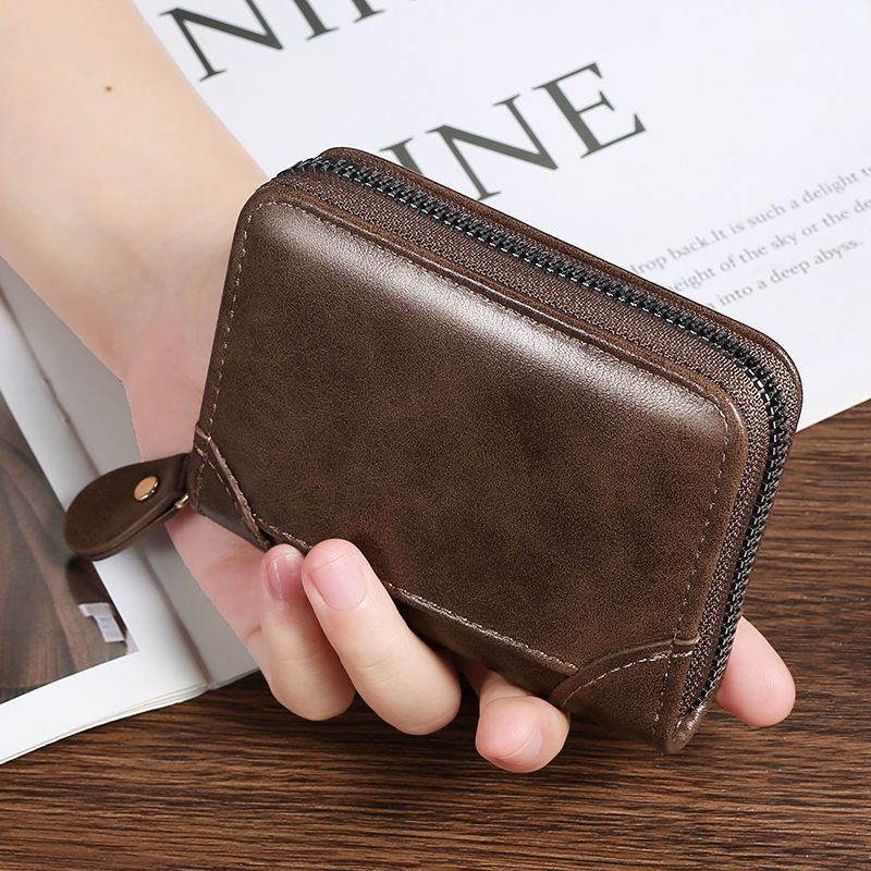 Premium Leder Reißverschluss Geldbörse Brehn