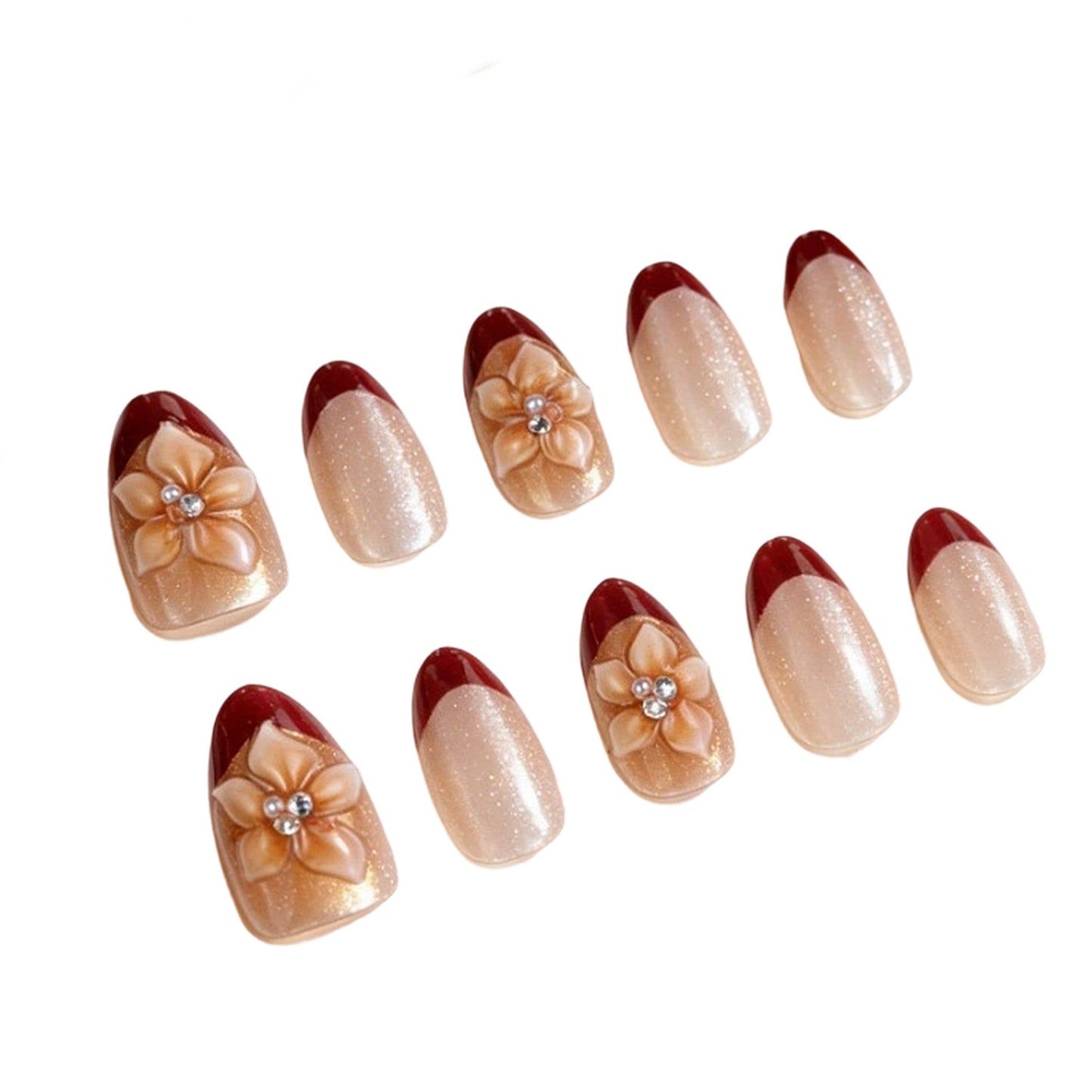 Dekoratives Press-On-Nagelset mit floralen Akzenten Brehn 1787225159