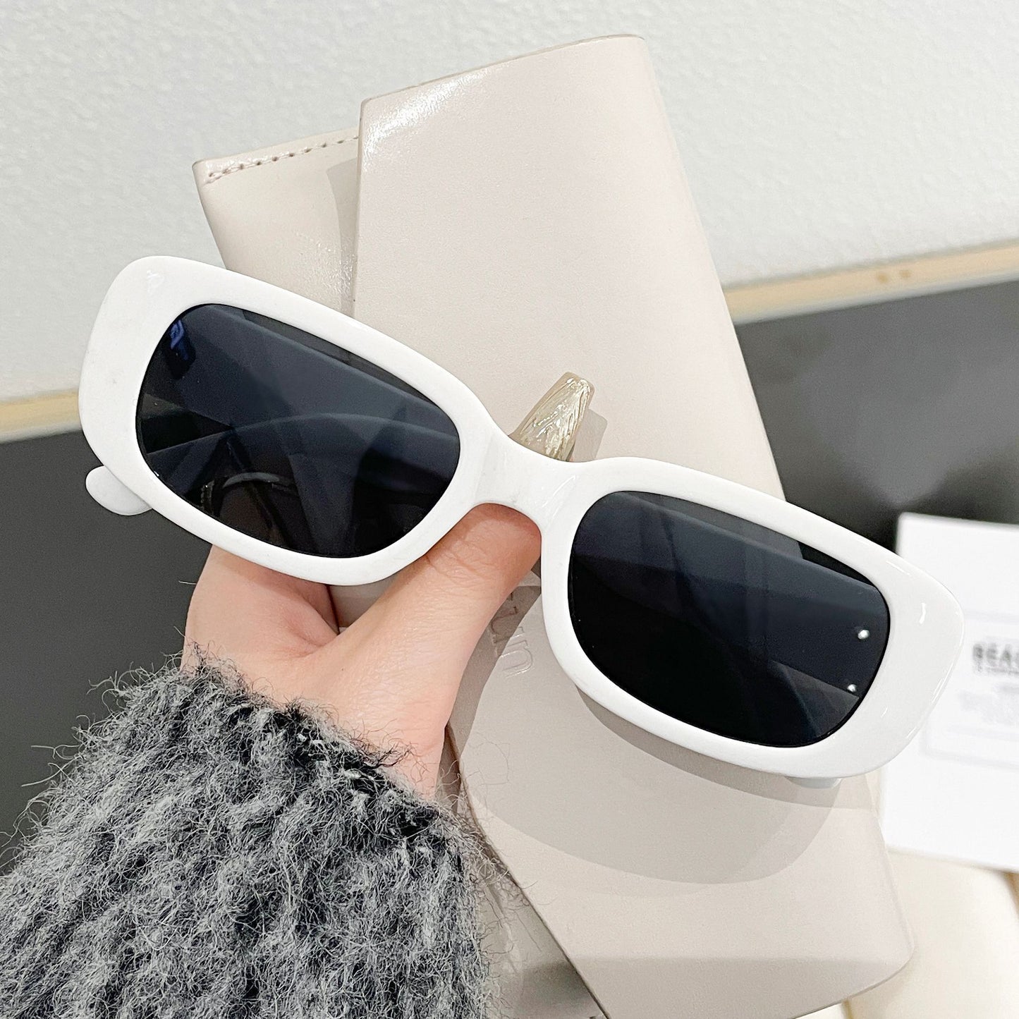 Damen Stylische Rechteck-Sonnenbrille Brehn