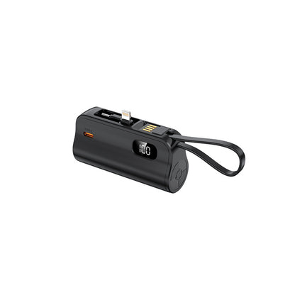Tragbare Powerbank mit Integrierten Kabeln und LED-Display Brehn