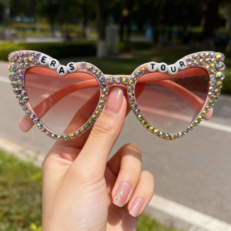 Dekorative mit Strass verzierten Herz-Sonnenbrillen Brehn