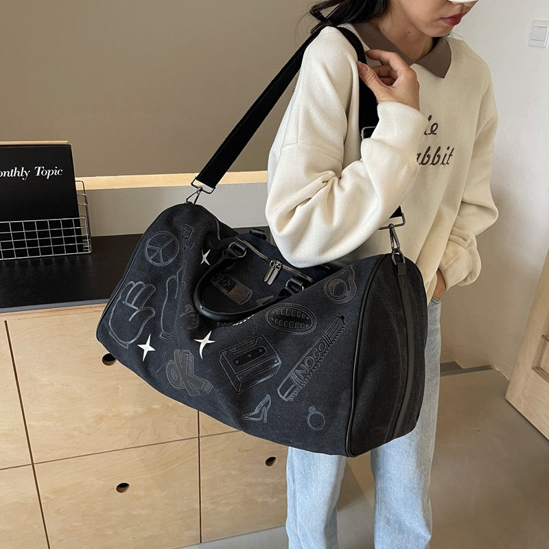 Stylischer illustrierter Canvas-Duffle-Bag Brehn
