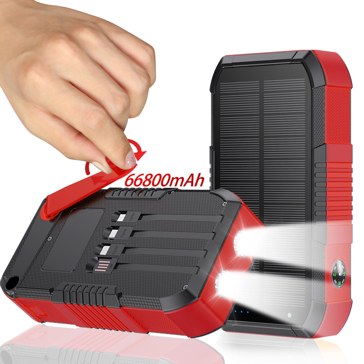 Solar Powerbank mit 66800Mah und LED-Lampe Brehn