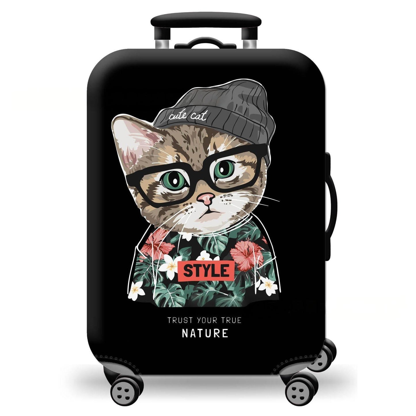 Unisex Hartschalenreisekoffer mit verspieltem Katzenmotiv Brehn