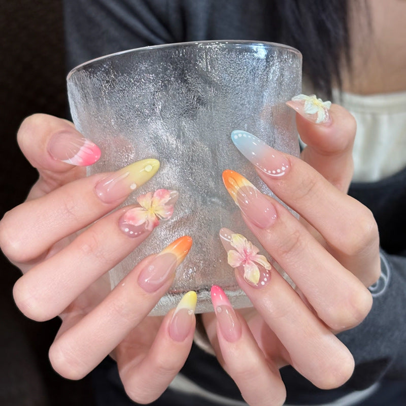 Floral- und Ombre-Press-On-Nagelkunst-Set Brehn