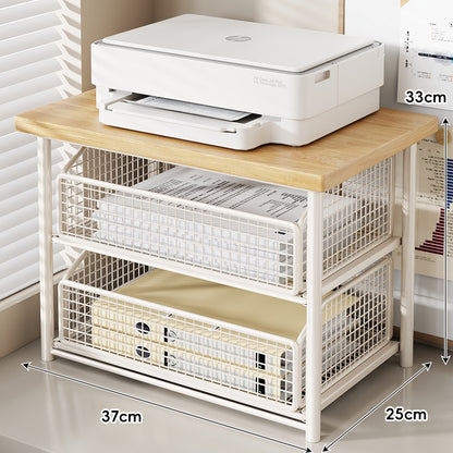 Desktop-Drucker- und Büromöbel-Riser mit Holzoberfläche und schiebbarer Netzschublade