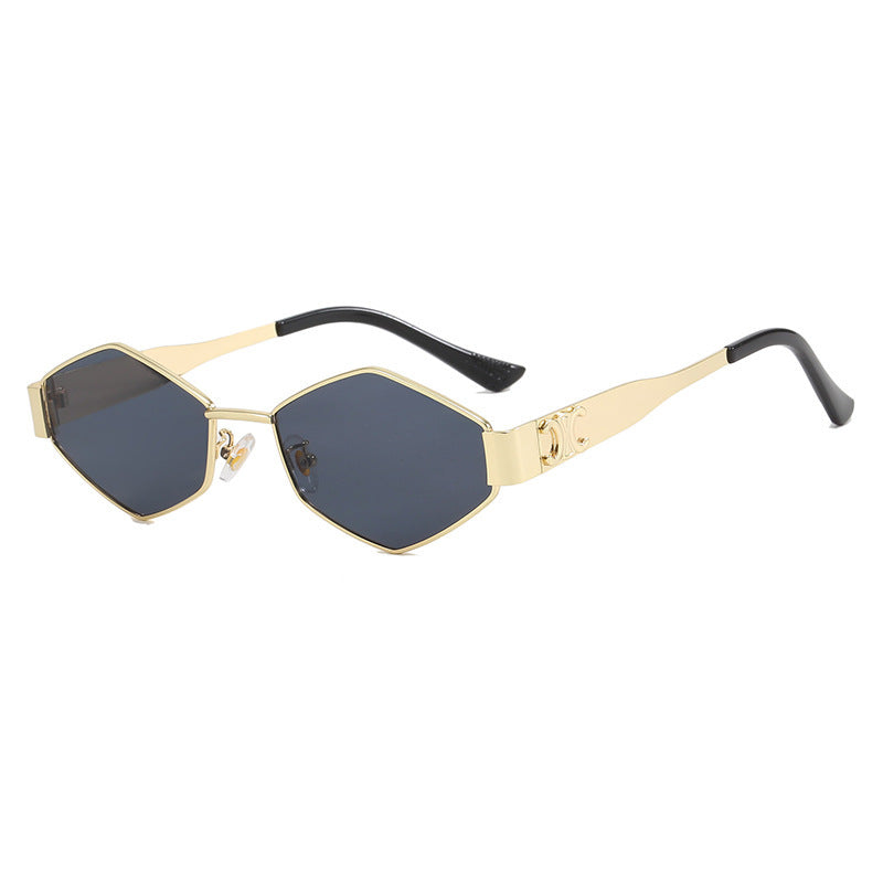 Damen hexagonale Designer-Sonnenbrille mit innovativem Metallrahmen Brehn