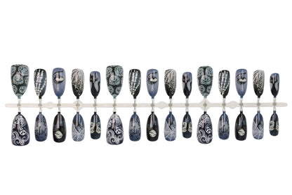 Halloween Kunstnagelset mit einzigartigen gruseligen Designs Brehn