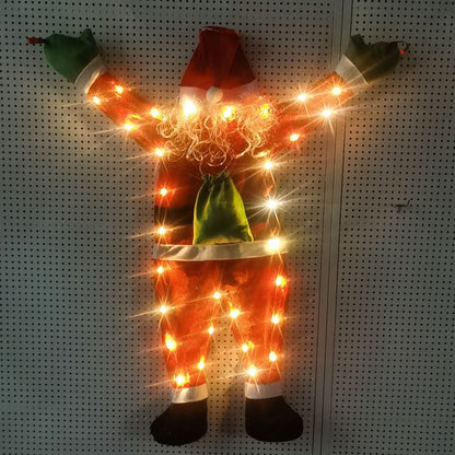 Dekorative Weihnachtsmann Türdeko mit Lichtern