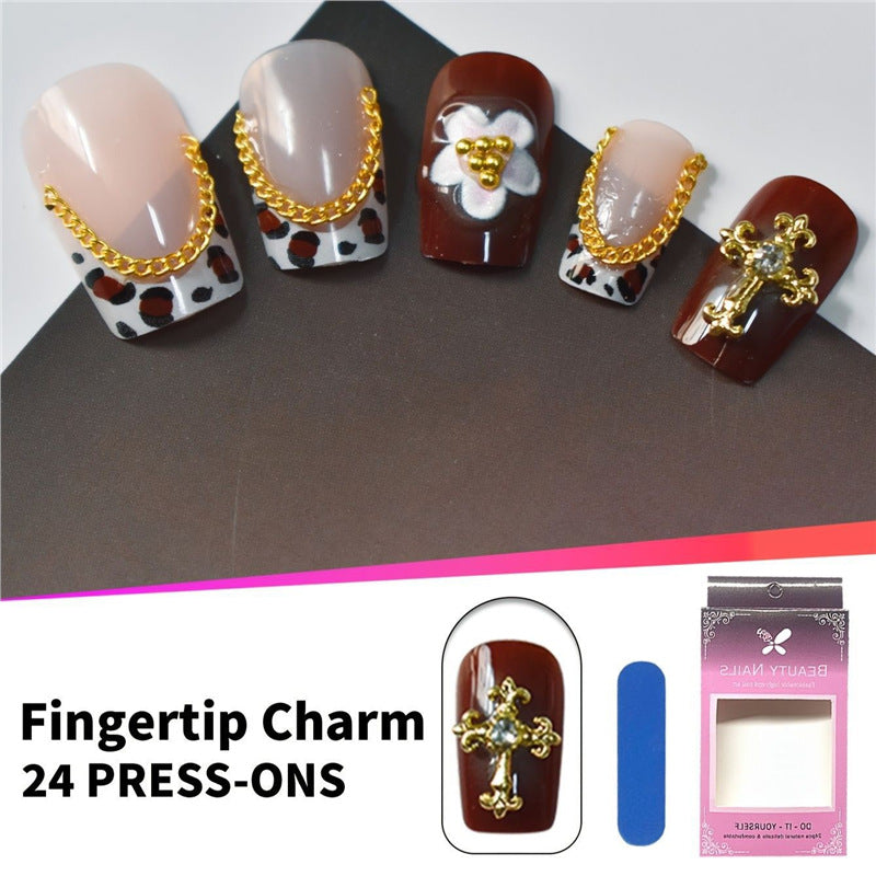 Dekoratives Florales Press-On Nagelset Brehn