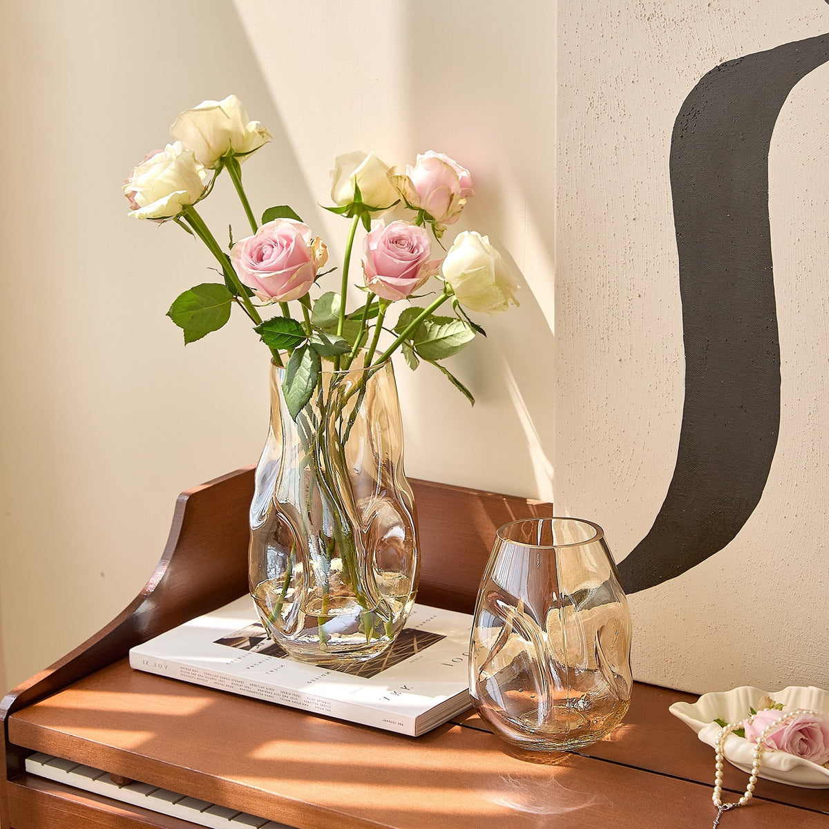 Dekorat vase aus glas