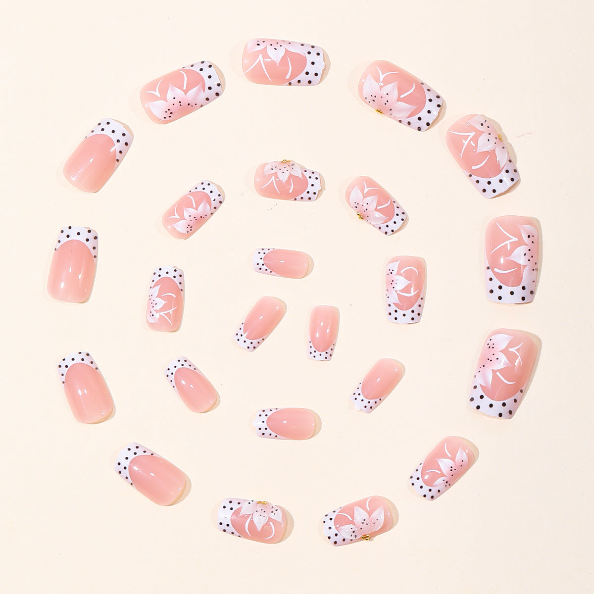 Floral Französische Spitze Acryl Nagelkunst Brehn