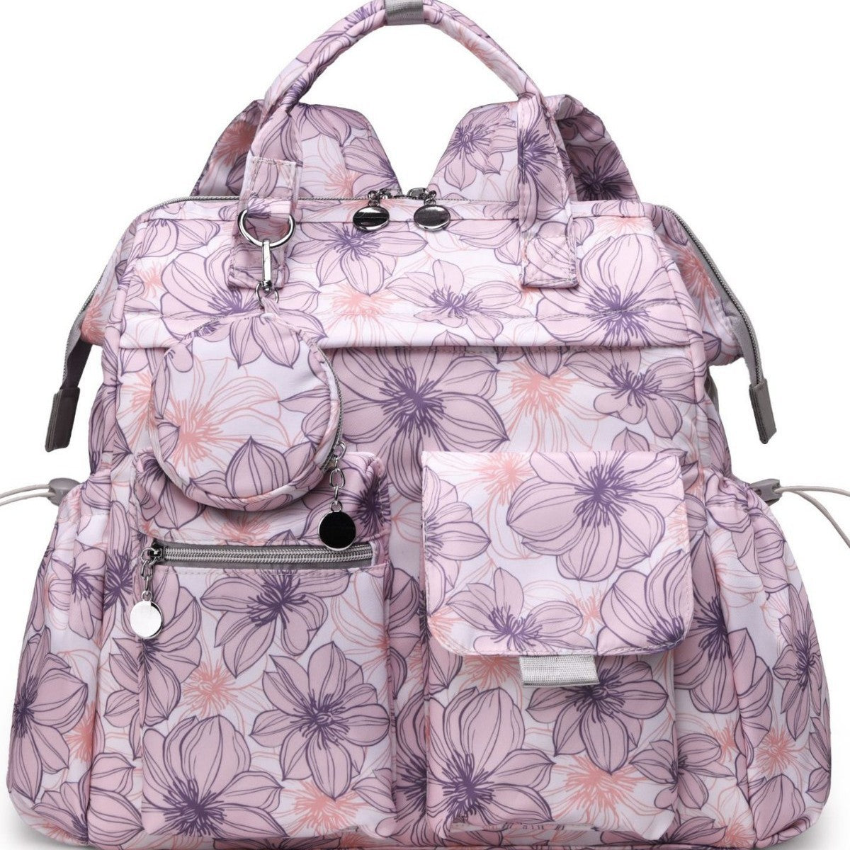 Multi-Taschen Blumen Design Rucksack Brehn
