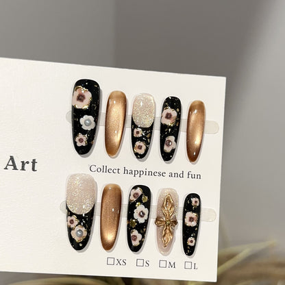 Elegantes Floral-Design Druck-Nagelkunst Set