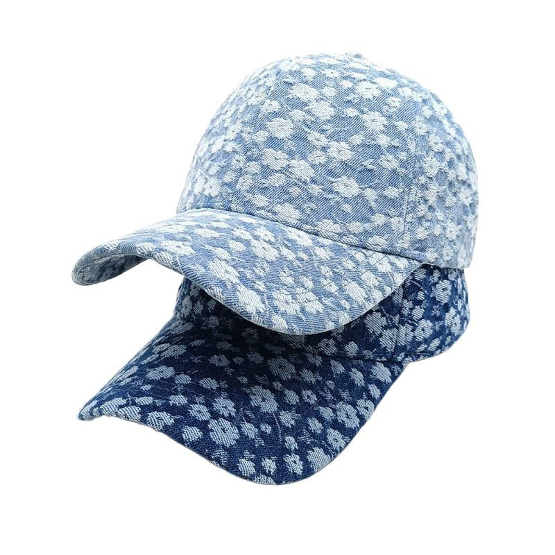Damen Floral Texturiertes Baumwoll Baseball Cap Brehn