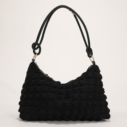 Strukturierte Plüsch-Handtasche