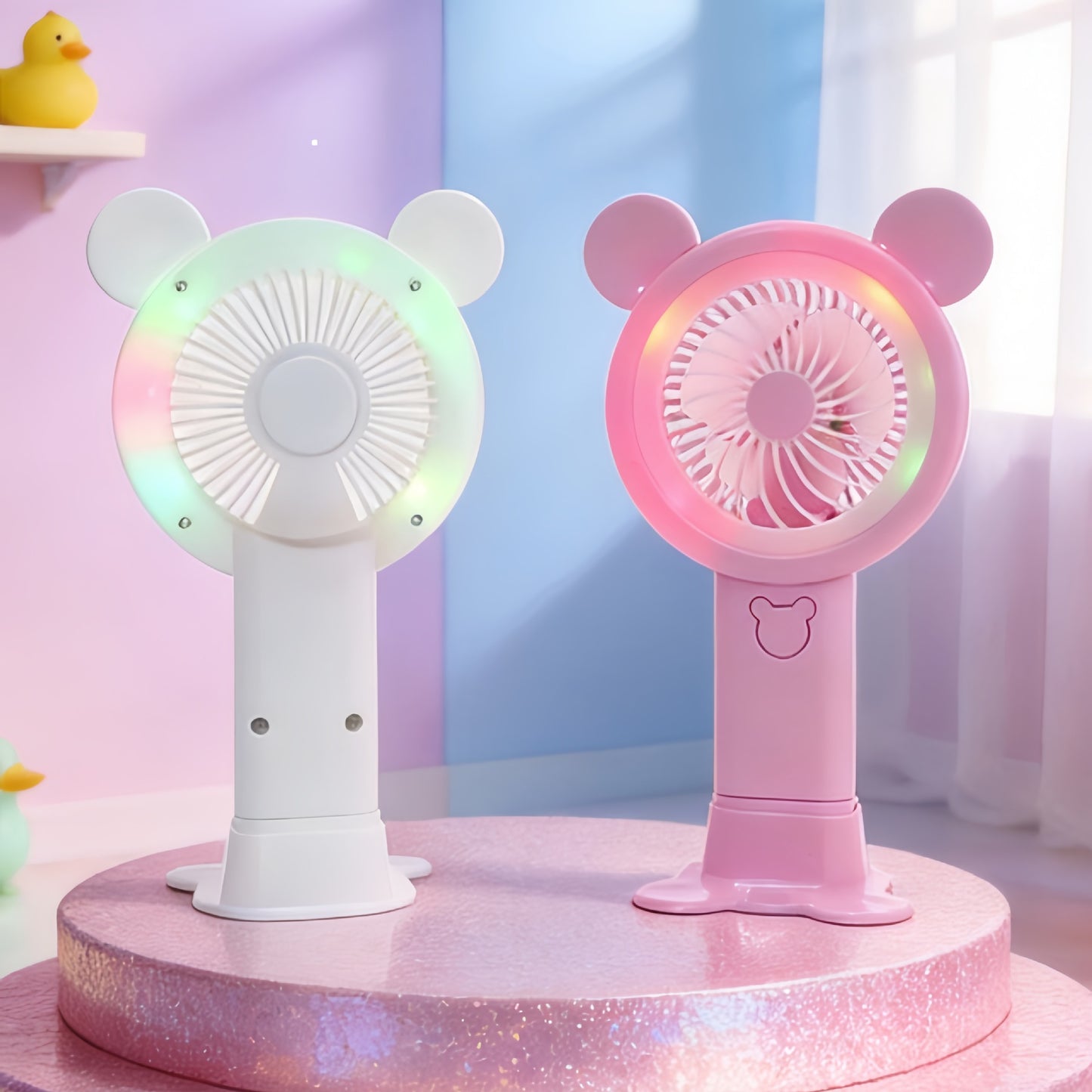 Damen Tragbarer Handventilator im fröhlichen Bärendesign Brehn