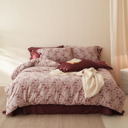 Bettwäsche-Set aus atmungsaktivem Baumwollsatin mit feinem Mosaik‑Kachelprint und Wendefunktion