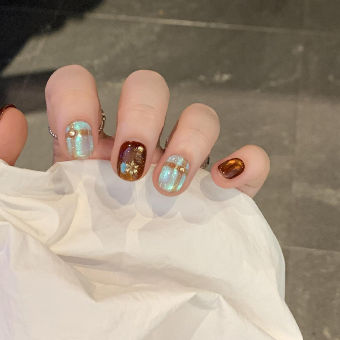Künstliche Nail Art Spitzen mit Schimmer und Glitzer Brehn